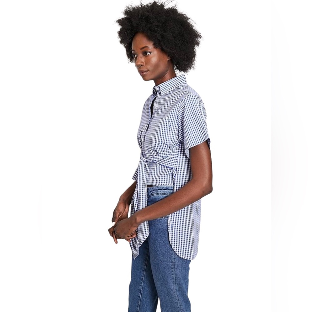 NWOT Toit Volant Marguette Shirt Sz XS Blue Gingham